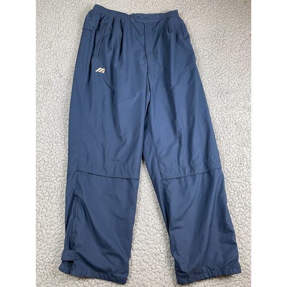 MIZUNO Lined Track Pants Mens XXL Blue Zip Ankle Vented Drawstring Pockets - Picture 5 of 12